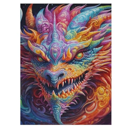 Drache Holzpuzzle 500 Teile Klassische Puzzles Erwachsene Kinder Puzzle DIY Kit Holzspielzeug Einzigartiges Geschenk 55×41cm Drache Holzpuzzle 500 Teile Klassische Puzzles Erwachsene Kinder Puzzle DIY Kit Holzspielzeug Einzigartiges Geschenk 55×41cm von LLXXHH