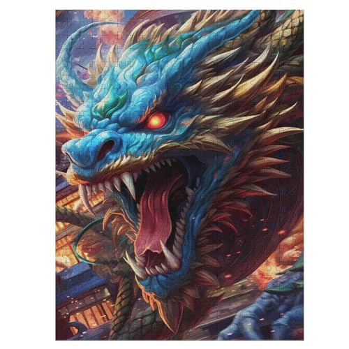 Drache Puzzle 500 Teile, Holzpuzzle Für Erwachsene Kinder, Impossible Puzzles, Geschicklichkeitsspiel Für Die Ganze Familie 55×41cm Drache Puzzle 500 Teile, Holzpuzzle Für Erwachsene Kinder, Impossible Puzzles, Geschicklichkeitsspiel Für Die Ganze Familie 55×41cm von LLXXHH