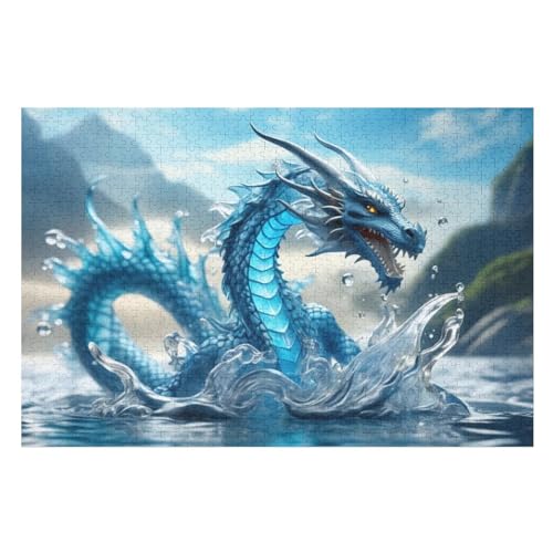 Drache Puzzles 1000 Teile Erwachsener Kniffel Spaß Für Die Ganze Familie, Holzpuzzle Kinder Erwachsene, Impossible Puzzle Schwer （75×50cm） von LLXXHH