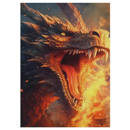 Drache Puzzles 300 Teile Erwachsener Kniffel Spaß Für Die Ganze Familie, Holzpuzzle Kinder Erwachsene, Impossible Puzzle Schwer 42×30cm von LLXXHH
