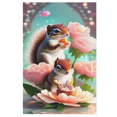 Eichhörnchen Holzpuzzle 1000 Teile, Knobelspiele Für Erwachsene, Teenager, Puzzles Unmögliche - Kinder Puzzle Zimmer Deko 78×53cm von LLXXHH
