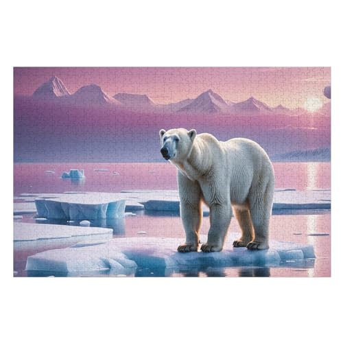 Eisbär 1000 Teile Puzzles Für Erwachsene, Impossible Puzzle, Geschicklichkeitsspiel Für Die Ganze Familie, Kinder Holzpuzzle （75×50cm） von LLXXHH