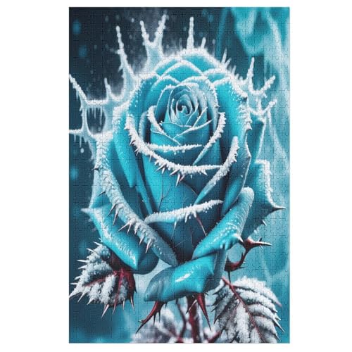 Eisrose Holzpuzzle - 1000 Teiliges Jigsaw Knobelspiel - Puzzle Für Erwachsene & Kinder - Outdoor & Reisespielzeug 78×53cm von LLXXHH