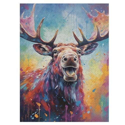 Elch Holzpuzzle 500 Teile Klassische Puzzles Erwachsene Kinder Puzzle DIY Kit Holzspielzeug Einzigartiges Geschenk 55×41cm Elch Holzpuzzle 500 Teile Klassische Puzzles Erwachsene Kinder Puzzle DIY Kit Holzspielzeug Einzigartiges Geschenk 55×41cm von LLXXHH