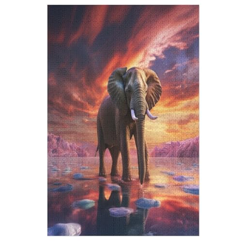 Elefant Puzzle 1000 Teile, Holzpuzzle Für Erwachsene Kinder, Impossible Puzzles, Geschicklichkeitsspiel Für Die Ganze Familie 78×53cm Elefant Puzzle 1000 Teile, Holzpuzzle Für Erwachsene Kinder, Impossible Puzzles, Geschicklichkeitsspiel Für Die Ganze Familie 78×53cm von LLXXHH