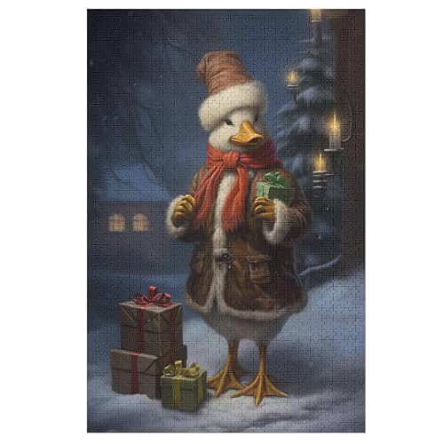 Ente -Puzzle, 1000 Teile,Holzpuzzle Für Erwachsene Kinder, Lustiges Spielzeug, Denkspiel, Bildungsspiel, 78×53cm von LLXXHH