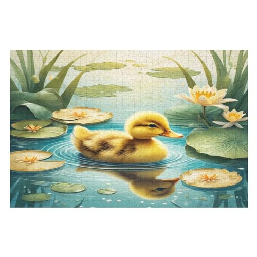 Ente Puzzle 1000 Teile, Holzpuzzle Herausforderndes Geschicklichkeitsspiel Für Die Ganze Familie, Kinder Erwachsenenpuzzle Ab 12 Jahren （75×50cm） von LLXXHH