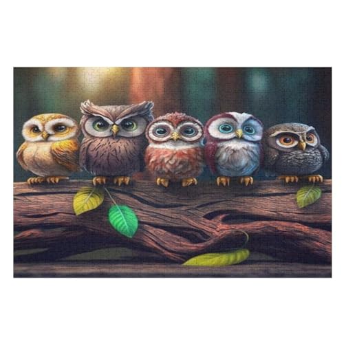 Eule Holzpuzzle 1000 Teile Klassische Puzzles Erwachsene Kinder Puzzle DIY Kit Holzspielzeug Einzigartiges Geschenk （75×50cm） von LLXXHH