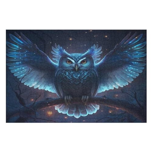 Eule Holzpuzzle - 1000 Teiliges Jigsaw Knobelspiel - Puzzle Für Erwachsene & Kinder - Outdoor & Reisespielzeug （75×50cm） von LLXXHH