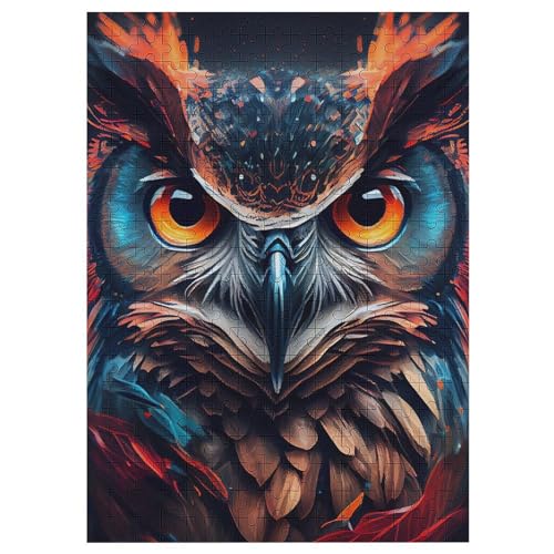 Eule Holzpuzzle - Puzzle Für Erwachsene, 300-teilige Puzzles Für Teenager Und Kinder, Herausfordernde Spiele 42×30cm von LLXXHH