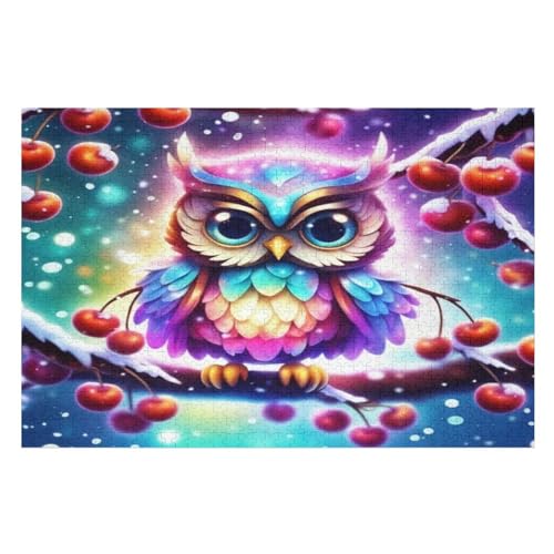 Eule -Puzzle, 1000 Teile,Holzpuzzle Für Erwachsene Kinder, Lustiges Spielzeug, Denkspiel, Bildungsspiel, （75×50cm） von LLXXHH