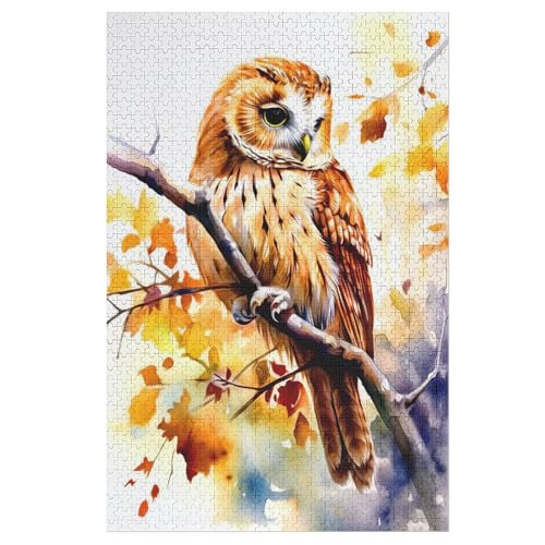 Eule Puzzle 1000 Teile, Holzpuzzle Herausforderndes Geschicklichkeitsspiel Für Die Ganze Familie, Kinder Erwachsenenpuzzle Ab 12 Jahren 78×53cm von LLXXHH