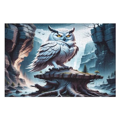 Eule Puzzles 1000 Teile Erwachsener Kniffel Spaß Für Die Ganze Familie, Holzpuzzle Kinder Erwachsene, Impossible Puzzle Schwer （75×50cm） von LLXXHH