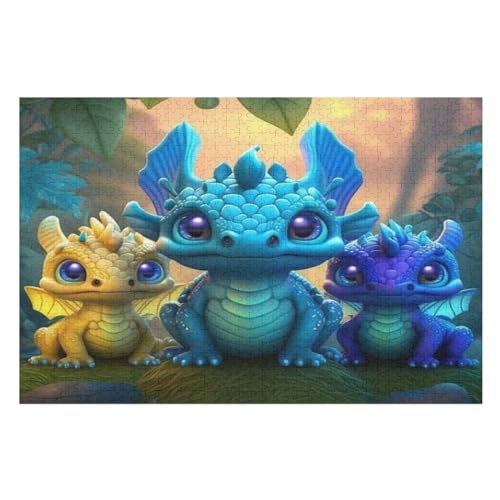Flugsaurier Puzzle Für Erwachsene,1000-teiliges Puzzles, Für Kinder,Holzpuzzle,Lernspielzeug, （75×50cm） von LLXXHH