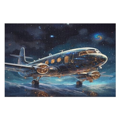 Flugzeug -Puzzle, 1000 Teile,Holzpuzzle Für Erwachsene Kinder, Lustiges Spielzeug, Denkspiel, Bildungsspiel, （75×50cm） von LLXXHH