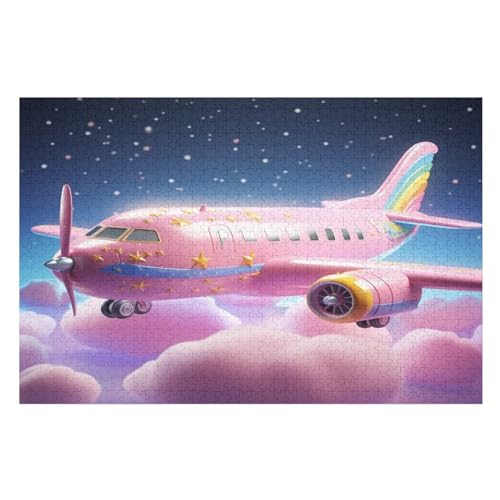 Flugzeug Puzzles 1000 Teile Erwachsener Kniffel Spaß Für Die Ganze Familie, Holzpuzzle Kinder Erwachsene, Impossible Puzzle Schwer （75×50cm） von LLXXHH