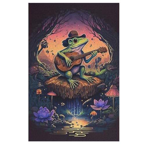 Frosch Playing Gitarre 1000 Teile Premium-Puzzles Für Erwachsene Kinder- Holzpuzzles Spaß Und Lernspiele - Perfekte Puzzle-Geschenke 78×53cm Frosch Playing Gitarre 1000 Teile Premium-Puzzles Für Erwachsene Kinder- Holzpuzzles Spaß Und Lernspiele - Perfekte Puzzle-Geschenke 78×53cm von LLXXHH