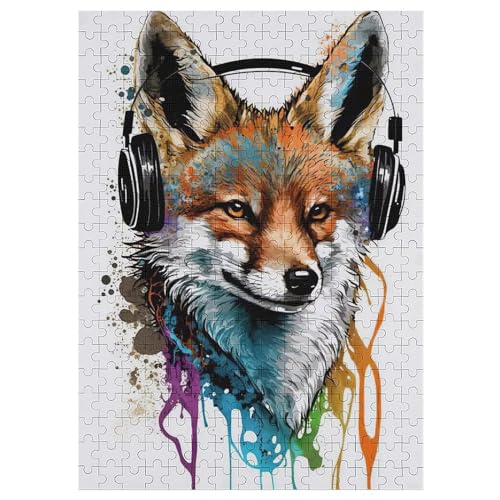 Fuchs 300 Teile Holzpuzzle,einzigartiges Puzzle, Geschenk Für Erwachsene,Familienspiel,Herausforderungsaktivität,42×30cm von LLXXHH