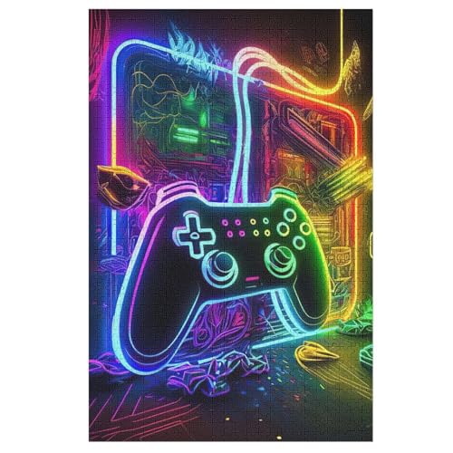 Gamepad Holzpuzzle 1000 Teile Klassische Puzzles Erwachsene Kinder Puzzle DIY Kit Holzspielzeug Einzigartiges Geschenk 78×53cm von LLXXHH