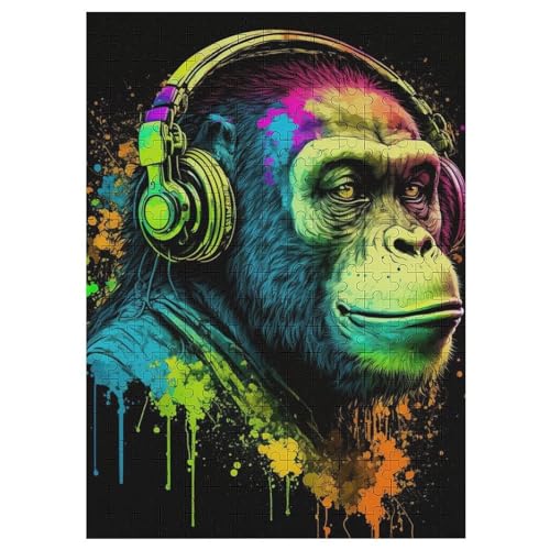 Gorillas 300 Teile Puzzles Für Erwachsene Holzpuzzle Familienpuzzlespiel Stressabbau-Puzzle Für Erwachsene Kinder Ab 12 Jahren 42×30cm von LLXXHH