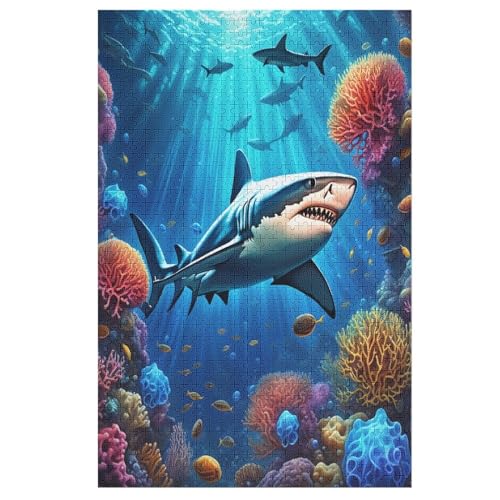 Hai Holzpuzzle 1000 Teile Klassische Puzzles Erwachsene Kinder Puzzle DIY Kit Holzspielzeug Einzigartiges Geschenk 78×53cm Hai Holzpuzzle 1000 Teile Klassische Puzzles Erwachsene Kinder Puzzle DIY Kit Holzspielzeug Einzigartiges Geschenk 78×53cm von LLXXHH