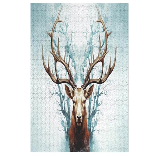 Hirsch Holzpuzzle 1000 Teile, Knobelspiele Für Erwachsene, Teenager, Puzzles Unmögliche - Kinder Puzzle Zimmer Deko 78×53cm Hirsch Holzpuzzle 1000 Teile, Knobelspiele Für Erwachsene, Teenager, Puzzles Unmögliche - Kinder Puzzle Zimmer Deko 78×53cm von LLXXHH