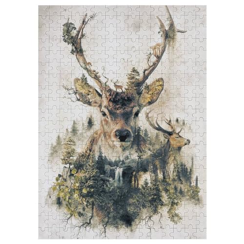 Hirsch Holzpuzzle Erwachsene - 300 Teiliges Jigsaw Knobelspiel - Puzzle Für Erwachsene & Kinder - Outdoor & Reisespielzeug 42×30cm Hirsch Holzpuzzle Erwachsene - 300 Teiliges Jigsaw Knobelspiel - Puzzle Für Erwachsene & Kinder - Outdoor & Reisespielzeug 42×30cm von LLXXHH