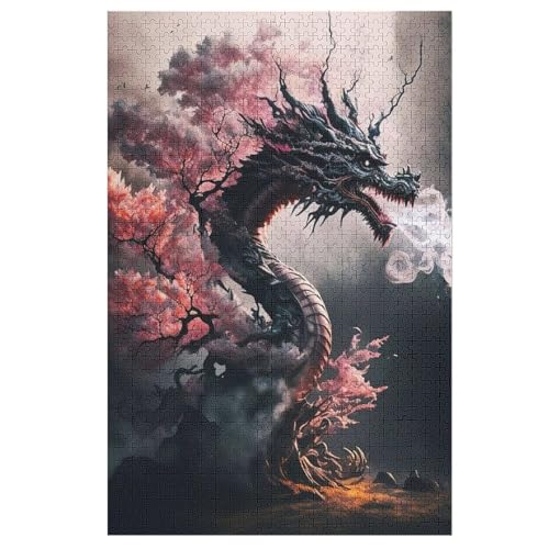 Holzpuzzle 1000 Teile, Drache Puzzles Erwachsene Und Kinder, Am Besten Für Die Familienspielsammlung 78×53cm von LLXXHH