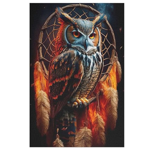 Holzpuzzle Eule Puzzle 1000 Teile Erwachsene Klassische Pädagogisches Spielzeug Kinder Lernspiel Herausforderndes Puzzles 78×53cm von LLXXHH