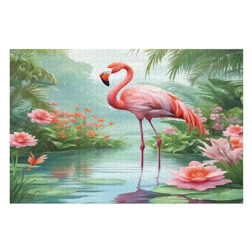 Holzpuzzle Flamingo Puzzle 1000 Teile Erwachsene Klassische Pädagogisches Spielzeug Kinder Lernspiel Herausforderndes Puzzles （75×50cm） von LLXXHH