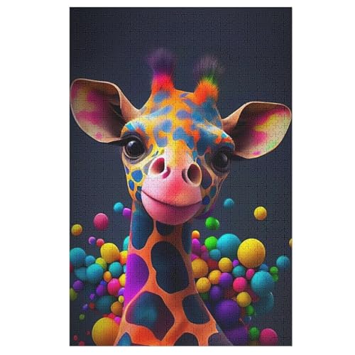 Holzpuzzle Giraffe Puzzle 1000 Teile Erwachsene Klassische Pädagogisches Spielzeug Kinder Lernspiel Herausforderndes Puzzles 78×53cm von LLXXHH