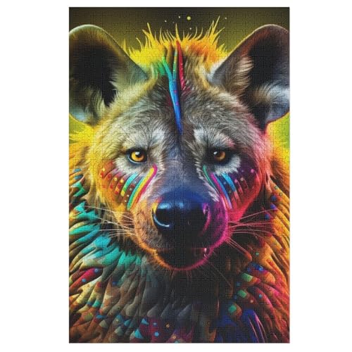 Holzpuzzle Hyäne Puzzle 1000 Teile Erwachsene Klassische Pädagogisches Spielzeug Kinder Lernspiel Herausforderndes Puzzles 78×53cm von LLXXHH