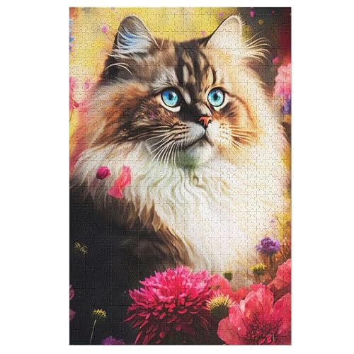 Holzpuzzle Katze Puzzle 1000 Teile Erwachsene Klassische Pädagogisches Spielzeug Kinder Lernspiel Herausforderndes Puzzles 78×53cm Holzpuzzle Katze Puzzle 1000 Teile Erwachsene Klassische Pädagogisches Spielzeug Kinder Lernspiel Herausforderndes Puzzles 78×53cm von LLXXHH