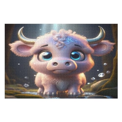 Holzpuzzle Kuh Puzzle 1000 Teile Erwachsene Klassische Pädagogisches Spielzeug Kinder Lernspiel Herausforderndes Puzzles （75×50cm） von LLXXHH