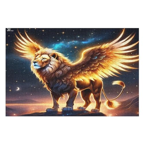 Holzpuzzle Löwe Puzzle 1000 Teile Erwachsene Klassische Pädagogisches Spielzeug Kinder Lernspiel Herausforderndes Puzzles （75×50cm） von LLXXHH