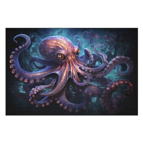 Holzpuzzle Oktopus Puzzle 1000 Teile Erwachsene Klassische Pädagogisches Spielzeug Kinder Lernspiel Herausforderndes Puzzles （75×50cm） von LLXXHH