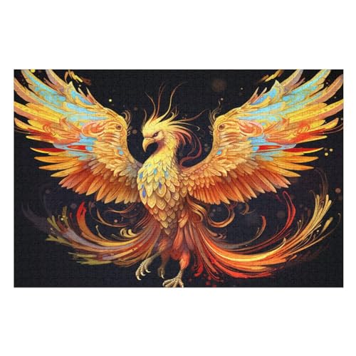 Holzpuzzle Phönix Puzzle 1000 Teile Erwachsene Klassische Pädagogisches Spielzeug Kinder Lernspiel Herausforderndes Puzzles （75×50cm） von LLXXHH