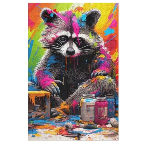 Holzpuzzle Waschbär Puzzle 1000 Teile Erwachsene Klassische Pädagogisches Spielzeug Kinder Lernspiel Herausforderndes Puzzles 78×53cm Holzpuzzle Waschbär Puzzle 1000 Teile Erwachsene Klassische Pädagogisches Spielzeug Kinder Lernspiel Herausforderndes Puzzles 78×53cm von LLXXHH