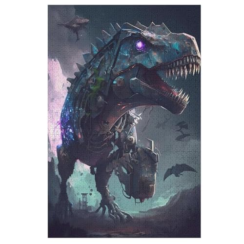 Holzpuzzles 1000 Teile Dinosaurier -Puzzle Für Jungen Und Mädchen, Schwierigkeitsgrad, Lernspiele, Familienspielzeug 78×53cm von LLXXHH
