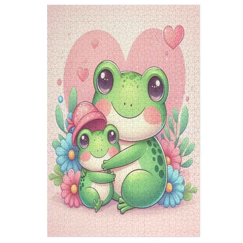 Holzpuzzles 1000 Teile Frosch -Puzzle Für Jungen Und Mädchen, Schwierigkeitsgrad, Lernspiele, Familienspielzeug 78×53cm von LLXXHH