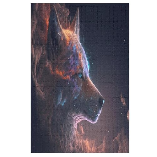 Holzpuzzles 1000 Teile Fuchs -Puzzle Für Jungen Und Mädchen, Schwierigkeitsgrad, Lernspiele, Familienspielzeug 78×53cm von LLXXHH