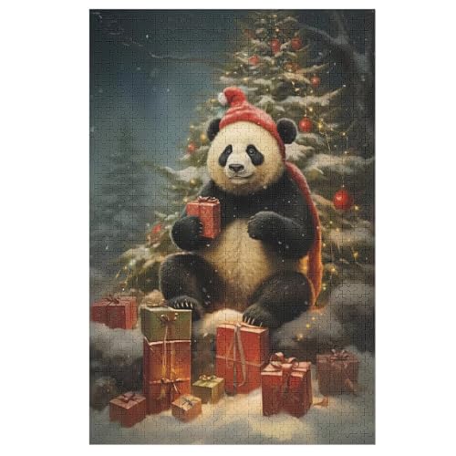 Holzpuzzles 1000 Teile Panda -Puzzle Für Jungen Und Mädchen, Schwierigkeitsgrad, Lernspiele, Familienspielzeug 78×53cm von LLXXHH