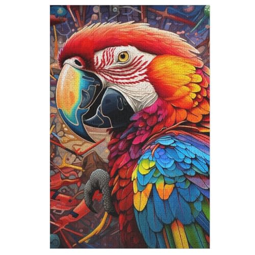 Holzpuzzles 1000 Teile Papagei -Puzzle Für Jungen Und Mädchen, Schwierigkeitsgrad, Lernspiele, Familienspielzeug 78×53cm Holzpuzzles 1000 Teile Papagei -Puzzle Für Jungen Und Mädchen, Schwierigkeitsgrad, Lernspiele, Familienspielzeug 78×53cm von LLXXHH