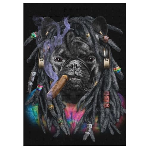 Holzpuzzles 300 Teile Französische Bulldogge -Puzzle Für Jungen Und Mädchen, Schwierigkeitsgrad, Lernspiele, Familienspielzeug 42×30cm Holzpuzzles 300 Teile Französische Bulldogge -Puzzle Für Jungen Und Mädchen, Schwierigkeitsgrad, Lernspiele, Familienspielzeug 42×30cm von LLXXHH