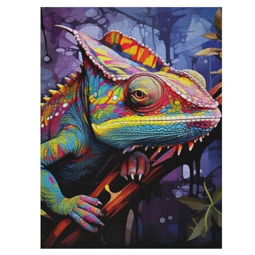 Holzpuzzles 500 Teile Chamäleon -Puzzle Für Jungen Und Mädchen, Schwierigkeitsgrad, Lernspiele, Familienspielzeug 55×41cm Holzpuzzles 500 Teile Chamäleon -Puzzle Für Jungen Und Mädchen, Schwierigkeitsgrad, Lernspiele, Familienspielzeug 55×41cm von LLXXHH
