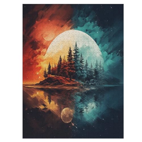 Holzpuzzles 500 Teile Fantasielandschaft -Puzzle Für Jungen Und Mädchen, Schwierigkeitsgrad, Lernspiele, Familienspielzeug 55×41cm Holzpuzzles 500 Teile Fantasielandschaft -Puzzle Für Jungen Und Mädchen, Schwierigkeitsgrad, Lernspiele, Familienspielzeug 55×41cm von LLXXHH