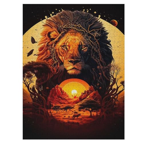 Holzpuzzles 500 Teile Löwe -Puzzle Für Jungen Und Mädchen, Schwierigkeitsgrad, Lernspiele, Familienspielzeug 55×41cm Holzpuzzles 500 Teile Löwe -Puzzle Für Jungen Und Mädchen, Schwierigkeitsgrad, Lernspiele, Familienspielzeug 55×41cm von LLXXHH