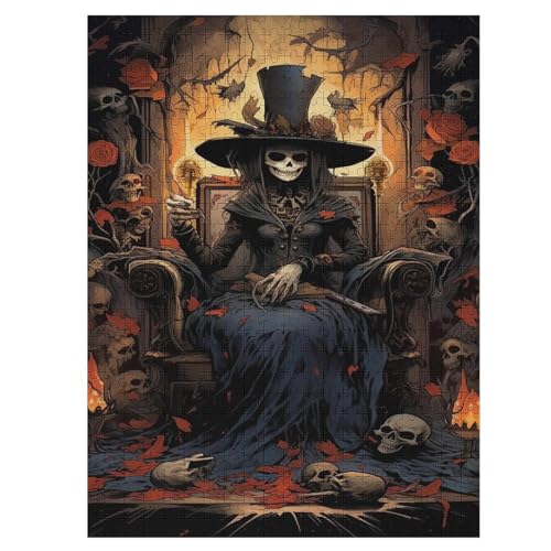 Holzpuzzles 500 Teile Totenkopf -Puzzle Für Jungen Und Mädchen, Schwierigkeitsgrad, Lernspiele, Familienspielzeug 55×41cm Holzpuzzles 500 Teile Totenkopf -Puzzle Für Jungen Und Mädchen, Schwierigkeitsgrad, Lernspiele, Familienspielzeug 55×41cm von LLXXHH