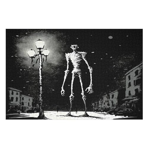 Horror-Kunst Puzzle 1000 Teile, Holzpuzzle Für Erwachsene Kinder, Impossible Puzzles, Geschicklichkeitsspiel Für Die Ganze Familie （75×50cm） von LLXXHH