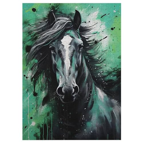 Horse 300 Teile Puzzles, Wood Craft, Hochwertiges Modernes Puzzle, DIY, Für Erwachsene Und Kinder Ab 12 Jahren, 42×30cm von LLXXHH